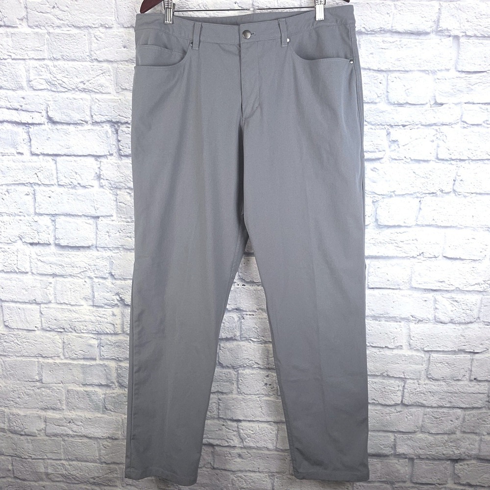 Lululemon Men ABC Pant Slim Warpstreme Grey 5-Pocket Trousers LM5ADFS 38X33 - Picture 2 of 11